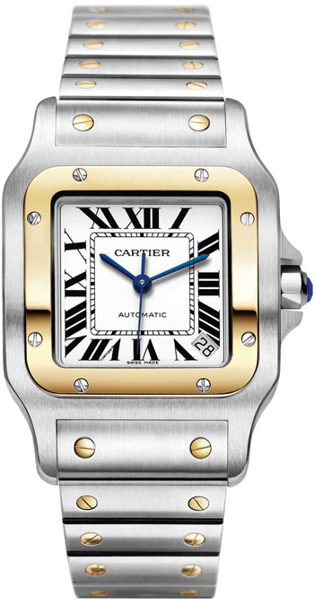 Cartier Santos Galbee Series 18kt Yellow Gold and Steel XL Mens Wristwatch-W20099C4 Cartier Santos Galbee Series 18kt Yellow Gold and Steel XL Mens Wristwatch-W20099C4