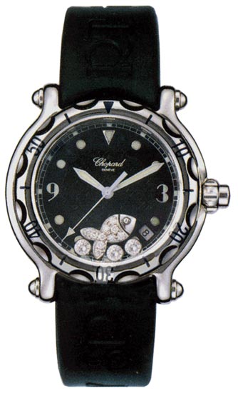 Chopard Happy Beach Series Diamond Fish Steel Quartz Watch 288347-8 in Black