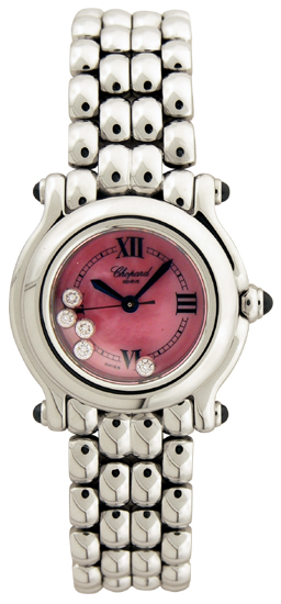 Chopard Happy Sport Series Diamond Stainless Steel Pink Mother-of-pearl Ladies Swiss Quartz Wristwatch 278250-23 Chopard Happy Sport Series Diamond Stainless Steel Pink Mother-of-pearl Ladies Swiss Quartz Wristwatch 278250-23