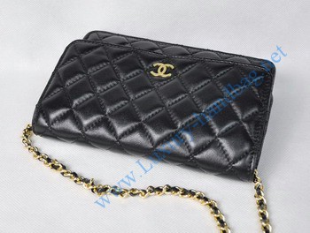Chanel Lambskin Bag 33814 Black with Golden Chain Chanel Lambskin Bag 33814 Black with Golden Chain