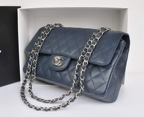 Chanel A1112 2.55 Series Flap Bag Original Cannage Leather Blue Chanel A1112 2.55 Series Flap Bag Original Cannage Leather Blue