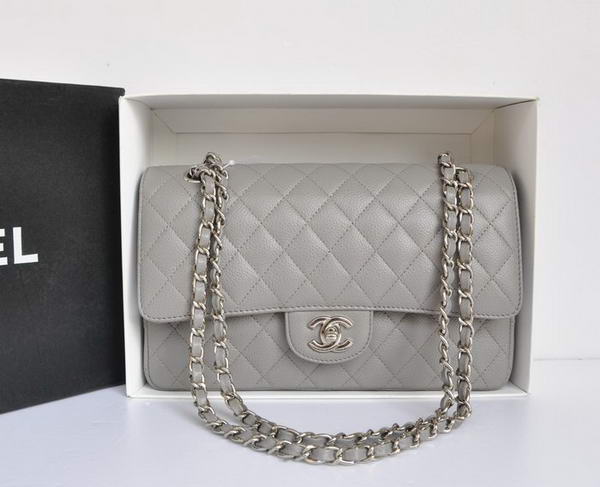 Chanel A1112 2.55 Series Flap Bag Original Caviar Leather Grey Chanel A1112 2.55 Series Flap Bag Original Caviar Leather Grey
