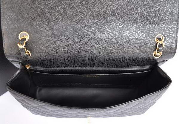 Chanel A47600 Black Original Caviar Leather Jumbo Flap Bag Gold Chanel A47600 Black Original Caviar Leather Jumbo Flap Bag Gold