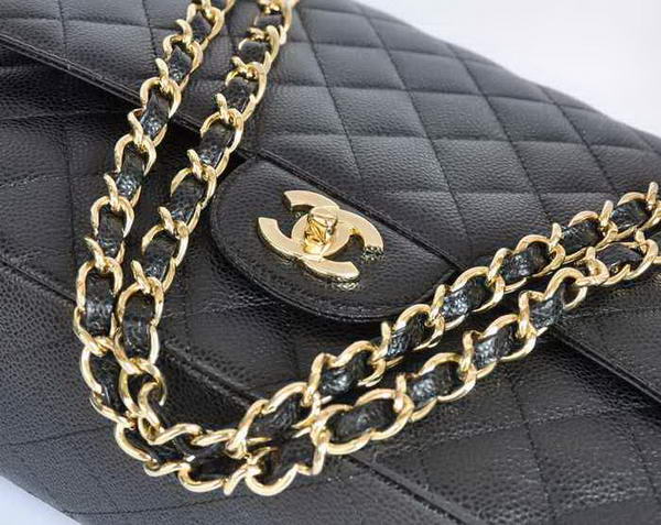 Chanel A47600 Black Original Caviar Leather Jumbo Flap Bag Gold Chanel A47600 Black Original Caviar Leather Jumbo Flap Bag Gold