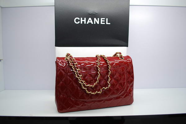Hot Style Chanel Jumbo Double Flaps Bag Red Original Patent Leather A36097 gold Hot Style Chanel Jumbo Double Flaps Bag Red Original Patent Leather A36097 gold
