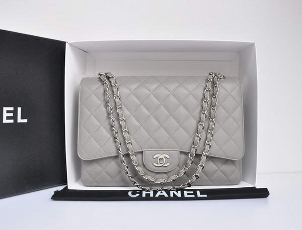 Chanel Original Caviar Leather Jumbo Flap Bag A47600 Grey Chanel Original Caviar Leather Jumbo Flap Bag A47600 Grey