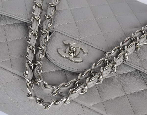 Chanel Original Caviar Leather Jumbo Flap Bag A47600 Grey Chanel Original Caviar Leather Jumbo Flap Bag A47600 Grey