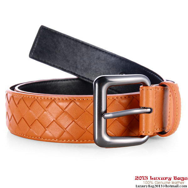 Bottega Veneta Intrecciato Nappa Belt Orange Bottega Veneta Intrecciato Nappa Belt Orange