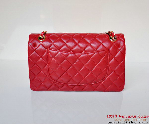 Chanel A01112 Classic Flap Bag Red Sheepskin Gold Chanel A01112 Classic Flap Bag Red Sheepskin Gold
