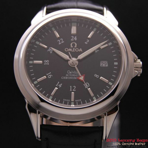 OMEGA DE VILLE Automatic Chronometer Steel on Black Leather Strap OM77204 OMEGA DE VILLE Automatic Chronometer Steel on Black Leather Strap OM77204