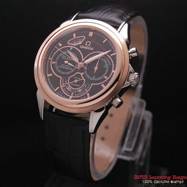 OMEGA DE VILLE CO-AXIAL CHRONOSCOPE Red Gold on Black Leather Strap OM77423 OMEGA DE VILLE CO-AXIAL CHRONOSCOPE Red Gold on Black Leather Strap OM77423