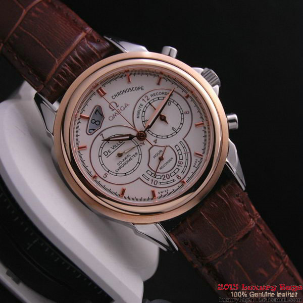 OMEGA DE VILLE CO-AXIAL CHRONOSCOPE Red Gold on Brown Leather Strap OM77418 OMEGA DE VILLE CO-AXIAL CHRONOSCOPE Red Gold on Brown Leather Strap OM77418