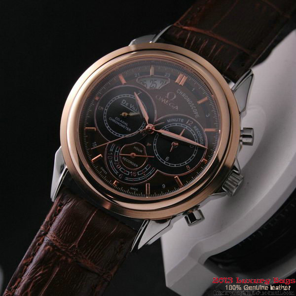 OMEGA DE VILLE CO-AXIAL CHRONOSCOPE Red Gold on Brown Leather Strap OM77420 OMEGA DE VILLE CO-AXIAL CHRONOSCOPE Red Gold on Brown Leather Strap OM77420
