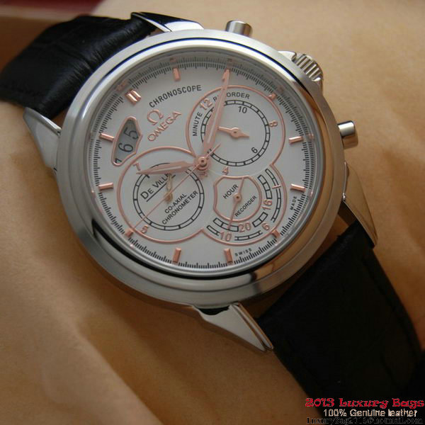 OMEGA DE VILLE CO-AXIAL CHRONOSCOPE Steel on Black Leather Strap OM77403 OMEGA DE VILLE CO-AXIAL CHRONOSCOPE Steel on Black Leather Strap OM77403