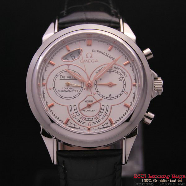 OMEGA DE VILLE CO-AXIAL CHRONOSCOPE Steel on Black Leather Strap OM77403 OMEGA DE VILLE CO-AXIAL CHRONOSCOPE Steel on Black Leather Strap OM77403