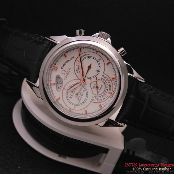 OMEGA DE VILLE CO-AXIAL CHRONOSCOPE Steel on Black Leather Strap OM77403 OMEGA DE VILLE CO-AXIAL CHRONOSCOPE Steel on Black Leather Strap OM77403