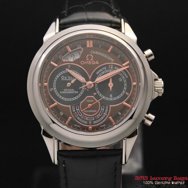 OMEGA DE VILLE CO-AXIAL CHRONOSCOPE Steel on Black Leather Strap OM77405 OMEGA DE VILLE CO-AXIAL CHRONOSCOPE Steel on Black Leather Strap OM77405