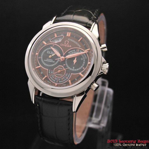 OMEGA DE VILLE CO-AXIAL CHRONOSCOPE Steel on Black Leather Strap OM77405 OMEGA DE VILLE CO-AXIAL CHRONOSCOPE Steel on Black Leather Strap OM77405