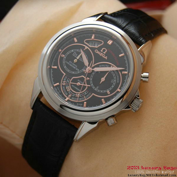 OMEGA DE VILLE CO-AXIAL CHRONOSCOPE Steel on Black Leather Strap OM77409 OMEGA DE VILLE CO-AXIAL CHRONOSCOPE Steel on Black Leather Strap OM77409