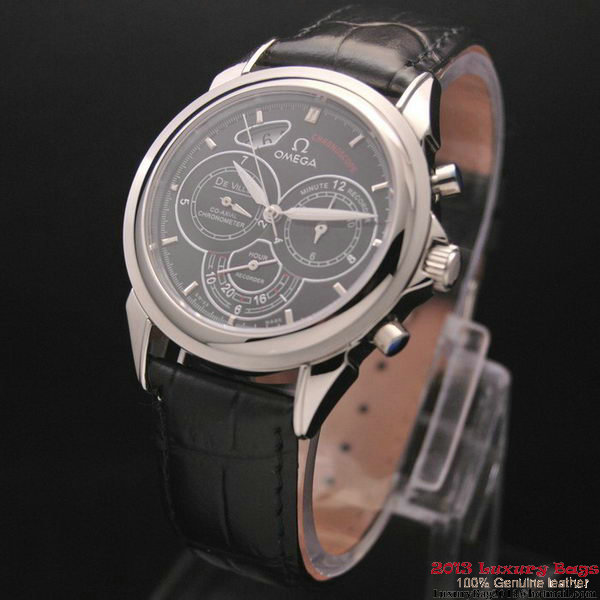 OMEGA DE VILLE CO-AXIAL CHRONOSCOPE Steel on Black Leather Strap OM77411 OMEGA DE VILLE CO-AXIAL CHRONOSCOPE Steel on Black Leather Strap OM77411