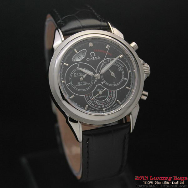 OMEGA DE VILLE CO-AXIAL CHRONOSCOPE Steel on Black Leather Strap OM77411 OMEGA DE VILLE CO-AXIAL CHRONOSCOPE Steel on Black Leather Strap OM77411