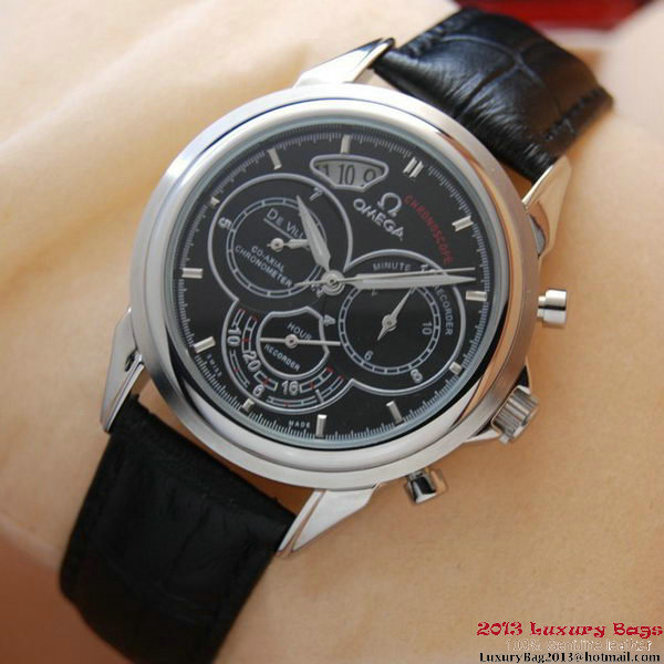OMEGA DE VILLE CO-AXIAL CHRONOSCOPE Steel on Black Leather Strap OM77411 OMEGA DE VILLE CO-AXIAL CHRONOSCOPE Steel on Black Leather Strap OM77411