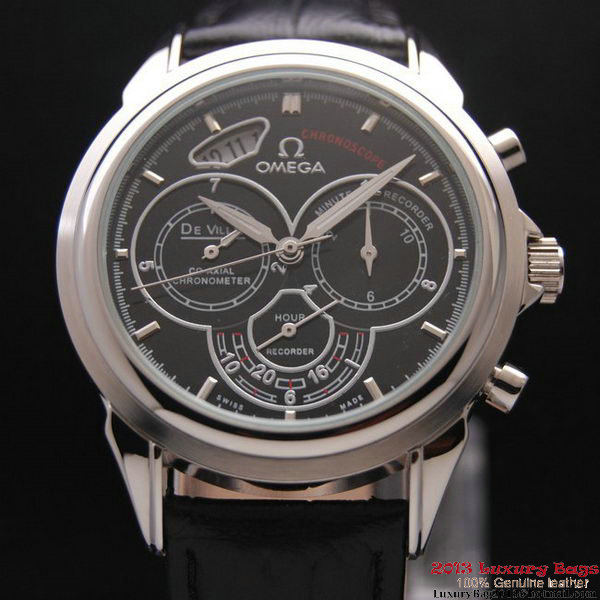 OMEGA DE VILLE CO-AXIAL CHRONOSCOPE Steel on Black Leather Strap OM77411 OMEGA DE VILLE CO-AXIAL CHRONOSCOPE Steel on Black Leather Strap OM77411