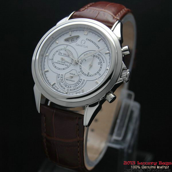 OMEGA DE VILLE CO-AXIAL CHRONOSCOPE Steel on Brown Leather Strap OM77401 OMEGA DE VILLE CO-AXIAL CHRONOSCOPE Steel on Brown Leather Strap OM77401