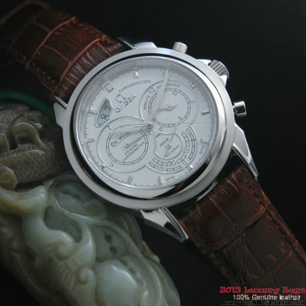 OMEGA DE VILLE CO-AXIAL CHRONOSCOPE Steel on Brown Leather Strap OM77401 OMEGA DE VILLE CO-AXIAL CHRONOSCOPE Steel on Brown Leather Strap OM77401