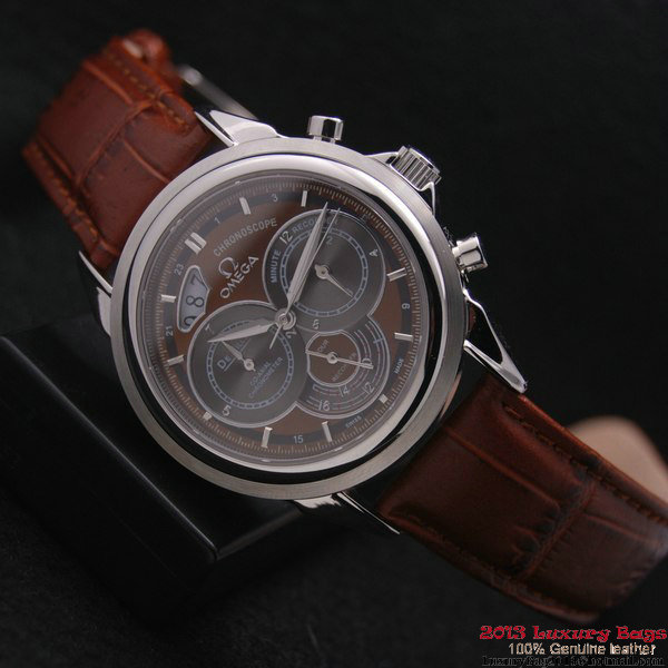 OMEGA DE VILLE CO-AXIAL CHRONOSCOPE Steel on Brown Leather Strap OM77406 OMEGA DE VILLE CO-AXIAL CHRONOSCOPE Steel on Brown Leather Strap OM77406