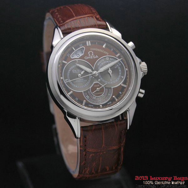 OMEGA DE VILLE CO-AXIAL CHRONOSCOPE Steel on Brown Leather Strap OM77406 OMEGA DE VILLE CO-AXIAL CHRONOSCOPE Steel on Brown Leather Strap OM77406
