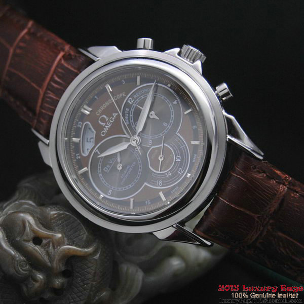 OMEGA DE VILLE CO-AXIAL CHRONOSCOPE Steel on Brown Leather Strap OM77406 OMEGA DE VILLE CO-AXIAL CHRONOSCOPE Steel on Brown Leather Strap OM77406