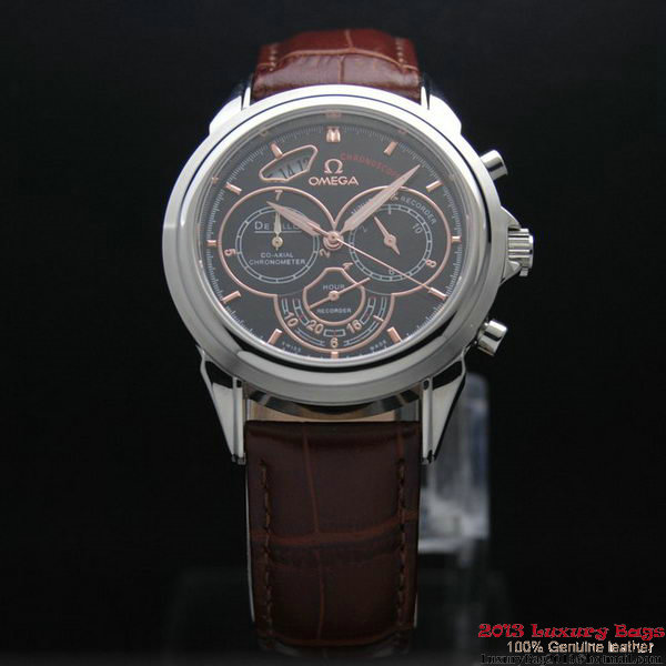 OMEGA DE VILLE CO-AXIAL CHRONOSCOPE Steel on Brown Leather Strap OM77408 OMEGA DE VILLE CO-AXIAL CHRONOSCOPE Steel on Brown Leather Strap OM77408