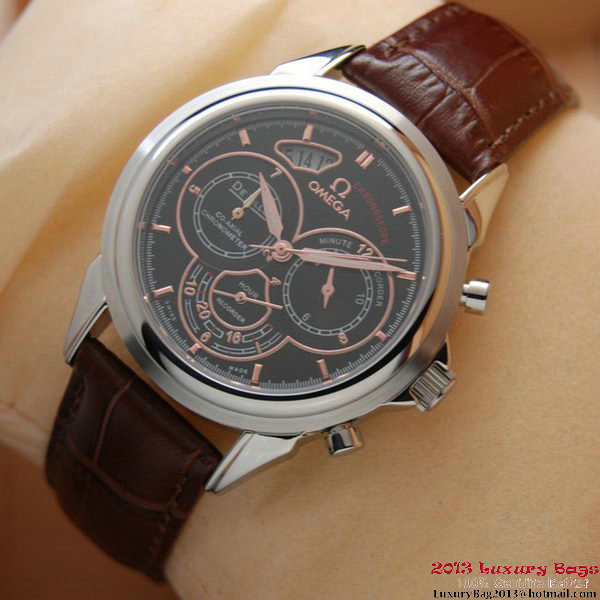 OMEGA DE VILLE CO-AXIAL CHRONOSCOPE Steel on Brown Leather Strap OM77408 OMEGA DE VILLE CO-AXIAL CHRONOSCOPE Steel on Brown Leather Strap OM77408