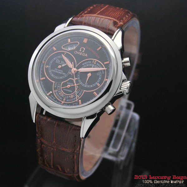 OMEGA DE VILLE CO-AXIAL CHRONOSCOPE Steel on Brown Leather Strap OM77408 OMEGA DE VILLE CO-AXIAL CHRONOSCOPE Steel on Brown Leather Strap OM77408