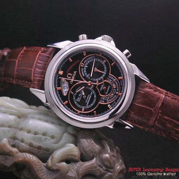 OMEGA DE VILLE CO-AXIAL CHRONOSCOPE Steel on Brown Leather Strap OM77408 OMEGA DE VILLE CO-AXIAL CHRONOSCOPE Steel on Brown Leather Strap OM77408