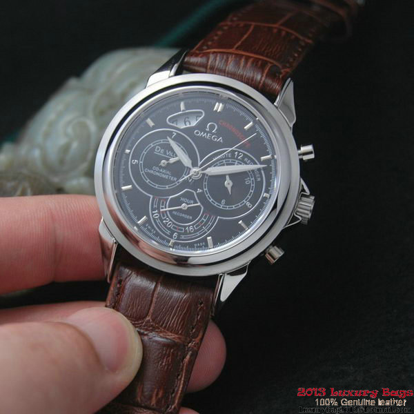 OMEGA DE VILLE CO-AXIAL CHRONOSCOPE Steel on Brown Leather Strap OM77410 OMEGA DE VILLE CO-AXIAL CHRONOSCOPE Steel on Brown Leather Strap OM77410