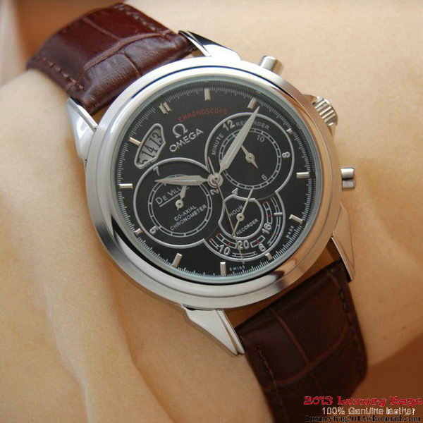 OMEGA DE VILLE CO-AXIAL CHRONOSCOPE Steel on Brown Leather Strap OM77410 OMEGA DE VILLE CO-AXIAL CHRONOSCOPE Steel on Brown Leather Strap OM77410