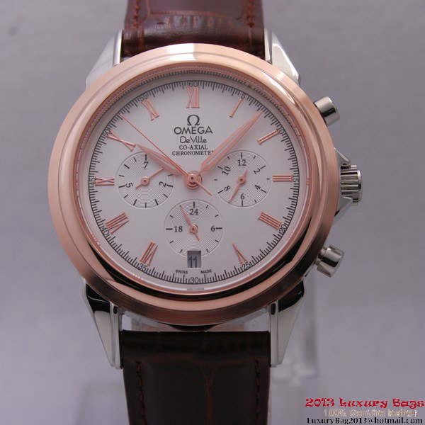 OMEGA DE VILLE CO-AXIAL Chronometer Red Gold on Brown Leather Strap OM77501 OMEGA DE VILLE CO-AXIAL Chronometer Red Gold on Brown Leather Strap OM77501