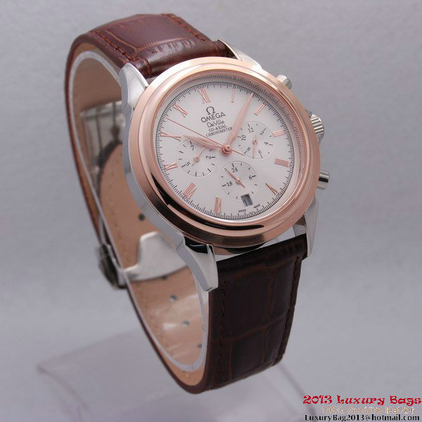 OMEGA DE VILLE CO-AXIAL Chronometer Red Gold on Brown Leather Strap OM77501 OMEGA DE VILLE CO-AXIAL Chronometer Red Gold on Brown Leather Strap OM77501