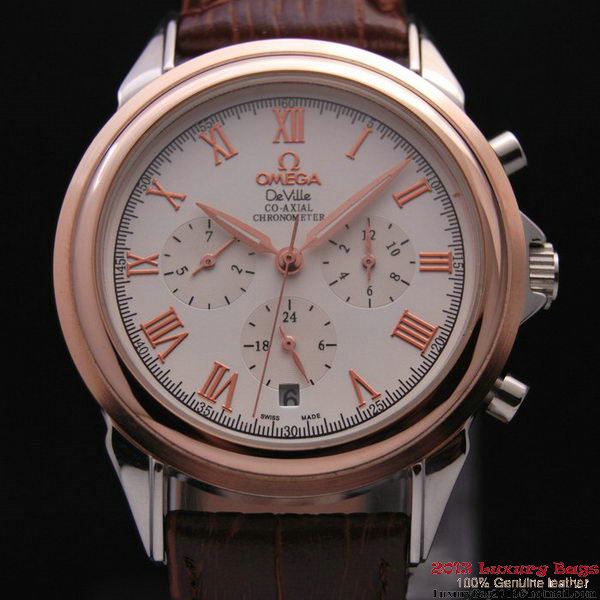 OMEGA DE VILLE CO-AXIAL Chronometer Red Gold on Brown Leather Strap OM77501 OMEGA DE VILLE CO-AXIAL Chronometer Red Gold on Brown Leather Strap OM77501