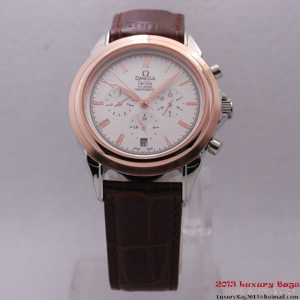 OMEGA DE VILLE CO-AXIAL Chronometer Red Gold on Brown Leather Strap OM77501 OMEGA DE VILLE CO-AXIAL Chronometer Red Gold on Brown Leather Strap OM77501