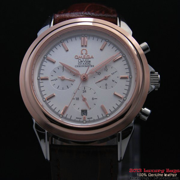 OMEGA DE VILLE CO-AXIAL Chronometer Red Gold on Brown Leather Strap OM77507 OMEGA DE VILLE CO-AXIAL Chronometer Red Gold on Brown Leather Strap OM77507
