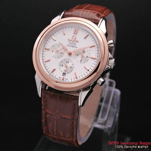 OMEGA DE VILLE CO-AXIAL Chronometer Red Gold on Brown Leather Strap OM77507 OMEGA DE VILLE CO-AXIAL Chronometer Red Gold on Brown Leather Strap OM77507