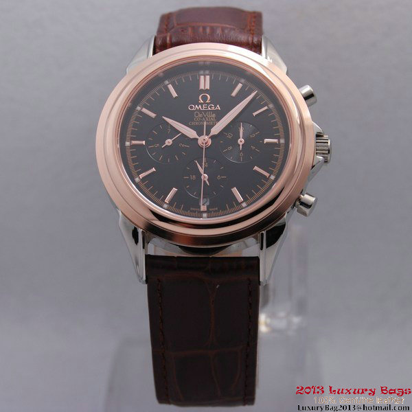 OMEGA DE VILLE CO-AXIAL Chronometer Red Gold on Brown Leather Strap OM77511 OMEGA DE VILLE CO-AXIAL Chronometer Red Gold on Brown Leather Strap OM77511