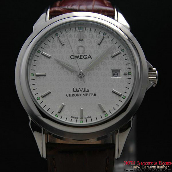 OMEGA DE VILLE Chronometer Steel on Brown Strap OM77305 OMEGA DE VILLE Chronometer Steel on Brown Strap OM77305
