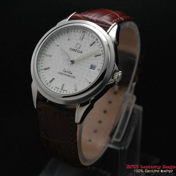 OMEGA DE VILLE Chronometer Steel on Brown Strap OM77305 OMEGA DE VILLE Chronometer Steel on Brown Strap OM77305