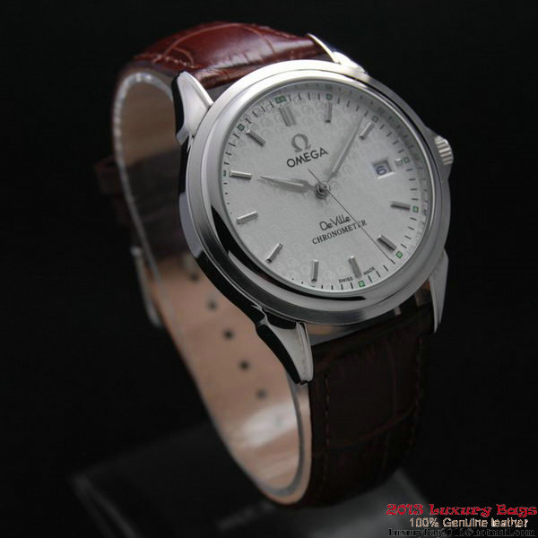 OMEGA DE VILLE Chronometer Steel on Brown Strap OM77305 OMEGA DE VILLE Chronometer Steel on Brown Strap OM77305