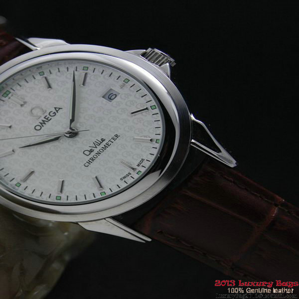 OMEGA DE VILLE Chronometer Steel on Brown Strap OM77305 OMEGA DE VILLE Chronometer Steel on Brown Strap OM77305