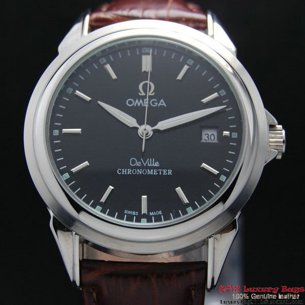 OMEGA DE VILLE Chronometer Steel on Brown Strap OM77307 OMEGA DE VILLE Chronometer Steel on Brown Strap OM77307